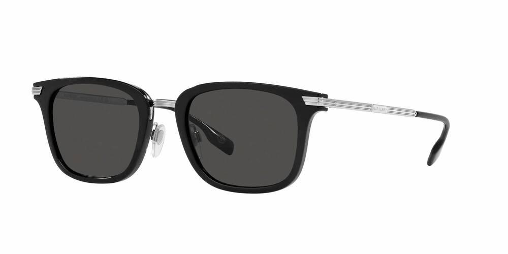 NEW BURBERRY men's mixed plastic frame sunglasses in black / dark grey